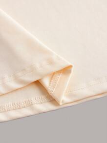 SHEIN ICON Solid Cut Out Ruched Bust Cami Dress - Apricot - View 4