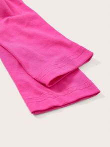 SHEIN Coolane 標語圖案短款T恤 - 玫紅色 - 查看 3