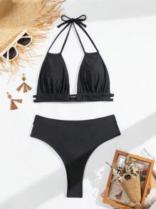 Swim SXY Bañador bikini triángulo halter - Negro - Ver 8