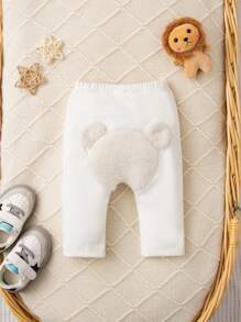 SHEIN 女嬰貼布細節長褲