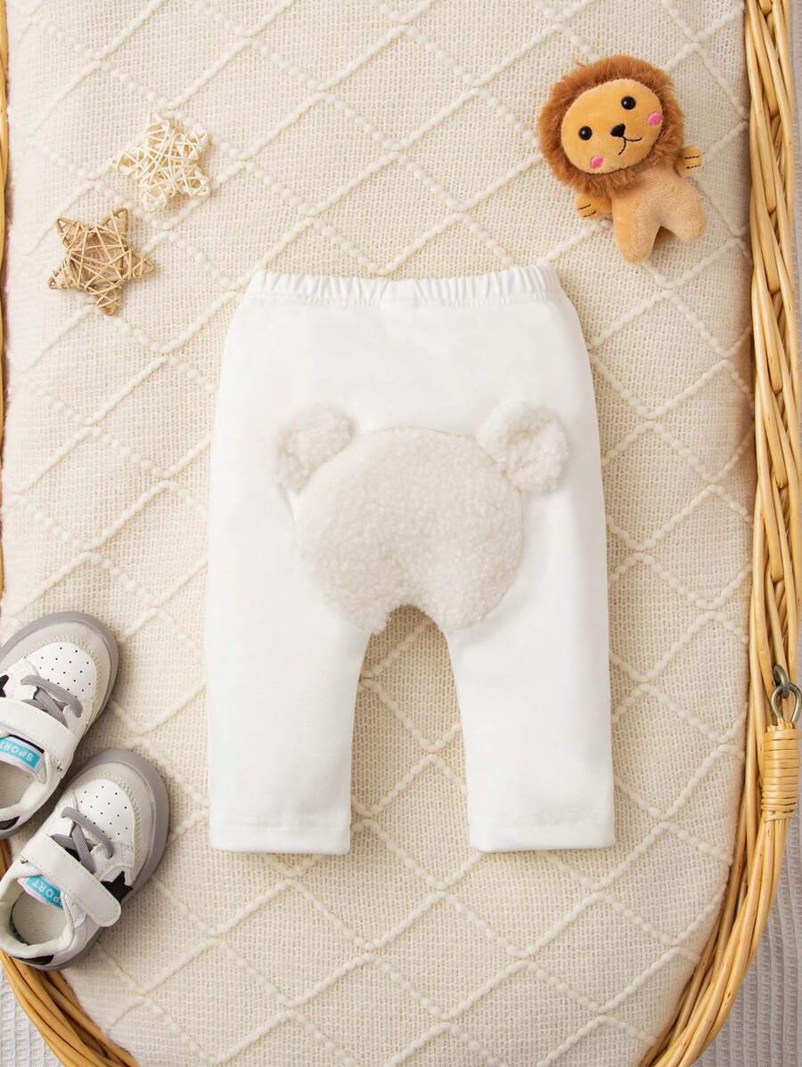 SHEIN 女嬰貼布細節長褲