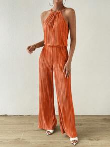 Chiquease Solid Halter Top & Trousers - Orange - View 5