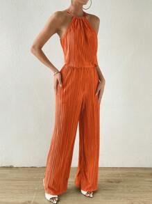 Chiquease Solid Halter Top & Trousers - Orange - View 6
