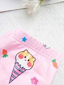 SHEIN Leap Crew Tween Girl Cartoon Graphic Cami Top & Pants Snug Fit PJ Set - Pink - View 6