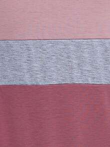 SHEIN LUNE Colour Block Drop Shoulder Sweatshirt - Purple - View 7