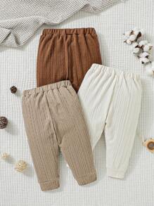 Bebis Flicka 3 st. Rosett Framtill Mjukisbyxor - Multifärgad - Visa 2