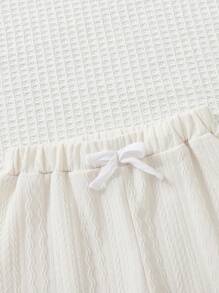 Bebis Flicka 3 st. Rosett Framtill Mjukisbyxor - Multifärgad - Visa 5