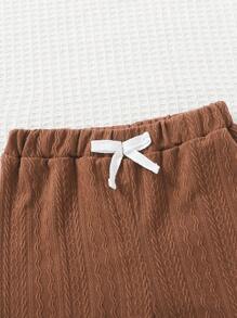 Bebis Flicka 3 st. Rosett Framtill Mjukisbyxor - Multifärgad - Visa 3