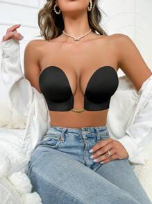 Adhesivo sin tira Sujetador - Negro - Ver 5