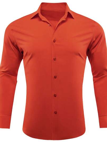 Uomo Camicia monocolore con bottone