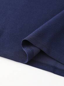 男士1/4拉鍊POLO衫 - 寶藍色 - 查看 4