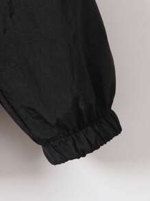 SHEIN Young Boy Reflective Bear Print Hooded Jacket - Black - View 6