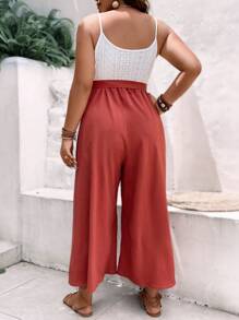 SHEIN Clasi 大碼雙色腰帶吊帶連體褲 - 彩色 - 查看 3