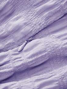 SHEIN 女小童肩部蝴蝶結褶邊連身短褲 - 紫丁香色 - 查看 4