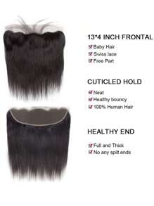 4pcs long straight bundles with 13 X 4 lace frontal natural black virgin human hair Extensions