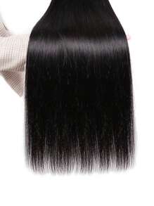 4pcs long straight bundles with 13 X 4 lace frontal natural black virgin human hair Extensions