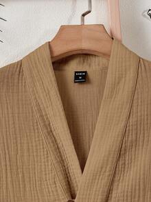 GENTILAND Men Solid V Neck Shirt - Brown - View 4