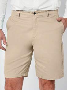 Manfinity NiteLyfe Men Slant Pocket Bermuda Shorts - Apricot - View 1