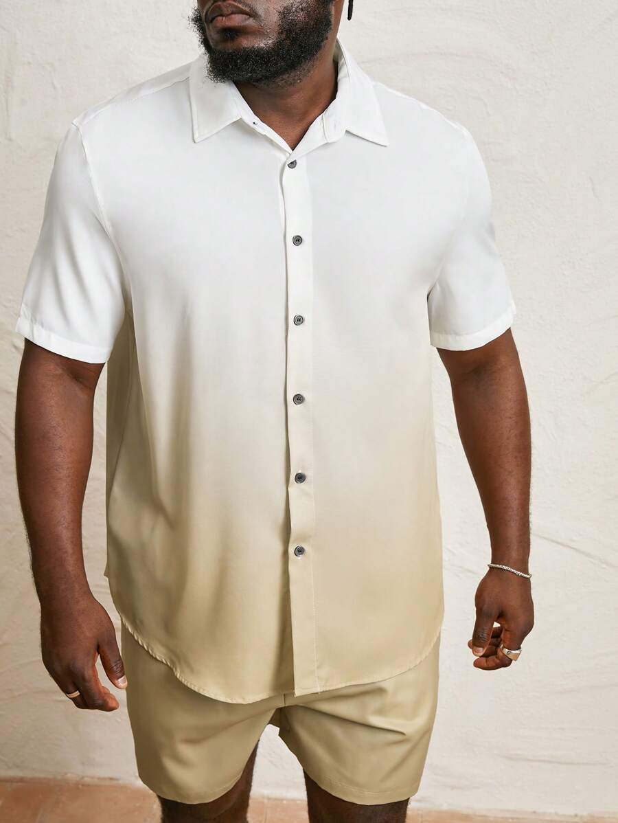 Manfinity NXTstreet Men Plus Ombre Shirt & Shorts - Multicolor - View 1