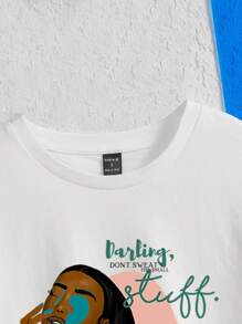 Artistikally Yours Áo thun hở vai họa tiết đường phố cổ điển của nghệ sĩ, dành cho mùa hè, 100% cotton, ngày lễ, kỳ nghỉ, lễ hội - trắng - Xem 5