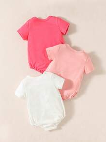 Baby Boy 3pcs Solid Pocket Patched Bodysuit - Multicolor - View 2