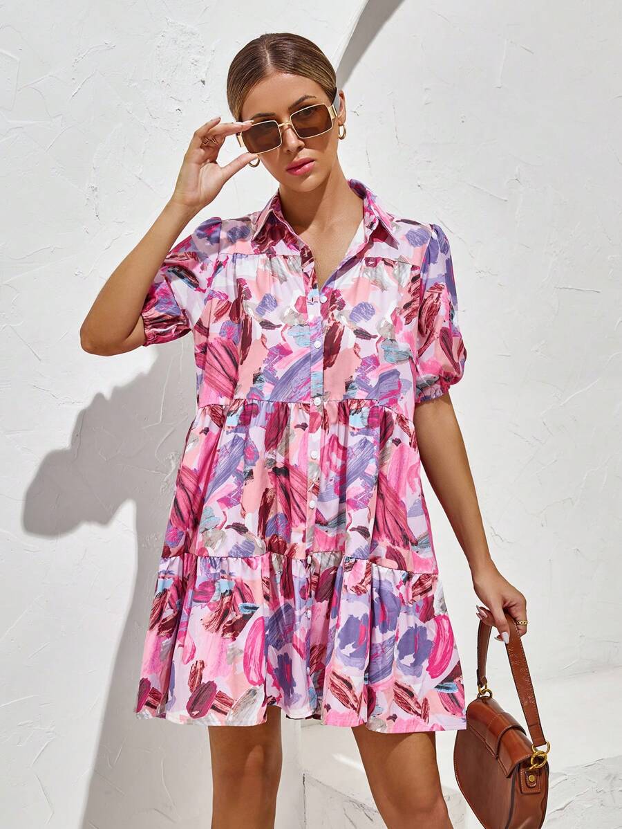Aveloria Rosie Women's Random Print Elegant Short Dress Vacation Outfits Woman 