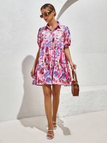 Aveloria Rosie Women's Random Print Elegant Short Dress Vacation Outfits Woman 
