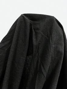 Calvaya 大碼紙袋腰附腰帶短褲 - 黑色 - 查看 8