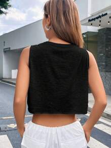 SHEIN EZwear Solid Crop Tank Top