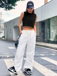SHEIN EZwear Solid Crop Tank Top