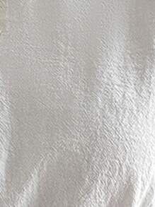 SHEIN Privé Puff Sleeve Belted Blouse - White - View 7