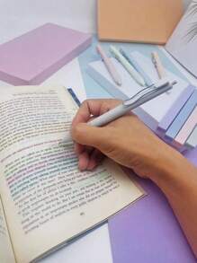 10pcs/set  Soft Tip Pastel Highlighter Pens Art Marker and Colored Gel Pens Ins Stationery Student Supplies For Journaling - Multicolor - View 2