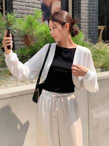DAZY Women Solid Color Long Sleeve Button Front Casual Business Jacket For Autumn