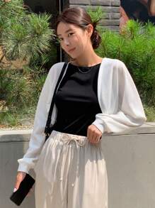 DAZY Women Solid Color Long Sleeve Button Front Casual Business Jacket For Autumn