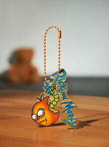 Rick and Morty | ROMWE 1入組女士字母和卡通圖案亞克力可愛鑰匙圈 - 彩色 - 查看 1