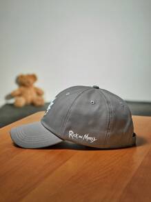 Rick and Morty | ROMWE 1入組女士字母卡通圖案棒球帽 - 灰色 - 查看 3