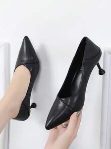 de mujeres de tacón alto Zapatos de punta Tacones delgados negro Tacones para el trabajo - Negro - Ver 1