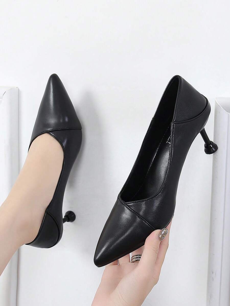 de mujeres de tacón alto Zapatos de punta Tacones delgados negro Tacones para el trabajo - Negro - Ver 1