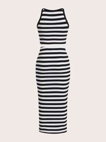 SHEIN EZwear Striped Tank Top & Skirt