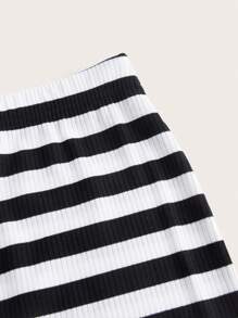 SHEIN EZwear Striped Tank Top & Skirt