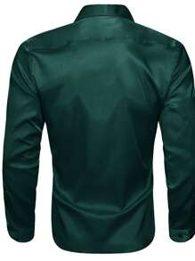 Men Solid Button Up Shirt