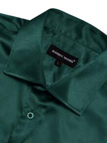 Men Solid Button Up Shirt