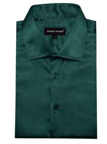 Men Solid Button Up Shirt