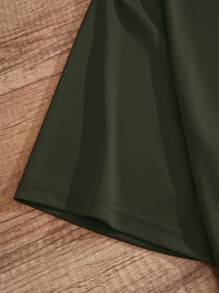 Nam Plus Giày dép Và Đồ họa Chữ cái Áo thun - xanh quân đội - Xem 4