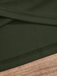 Nam Plus Giày dép Và Đồ họa Chữ cái Áo thun - xanh quân đội - Xem 5
