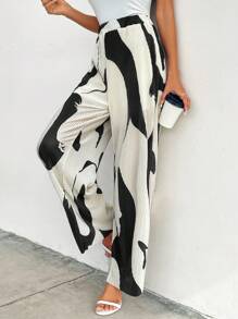 SHEIN Clasi 圖案印花闊腿褲 - 彩色 - 查看 6