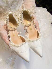 Ladies' Fashionable Pointed Toe High Heel Pumps For Spring, Summer And Autumn - White - View 2