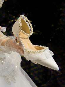 Ladies' Fashionable Pointed Toe High Heel Pumps For Spring, Summer And Autumn - White - View 3