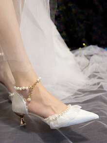 Ladies' Fashionable Pointed Toe High Heel Pumps For Spring, Summer And Autumn - White - View 6