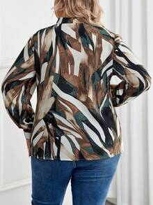 SHEIN Clasi 大碼滿版印花前紐扣襯衫 - 彩色 - 查看 2